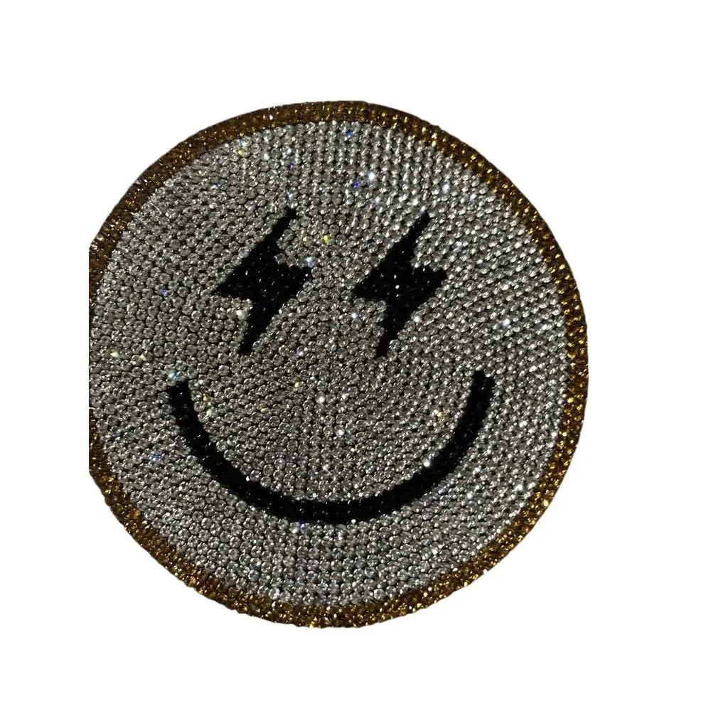 Skinny Dip Don’t Leave me Hanging black smiley face small sequined bag nwt